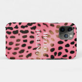 Rosa schwarzer Leopard Abstrakt Case-Mate iPhone Hülle (Rückseite (Horizontal))