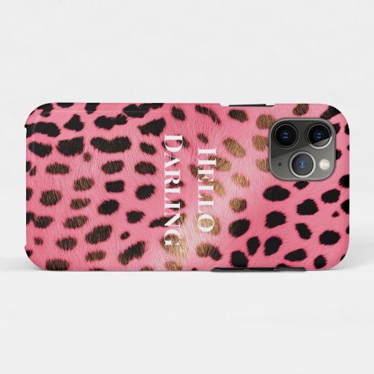 Rosa schwarzer Leopard Abstrakt Case-Mate iPhone Hülle (Rückseite (Horizontal))