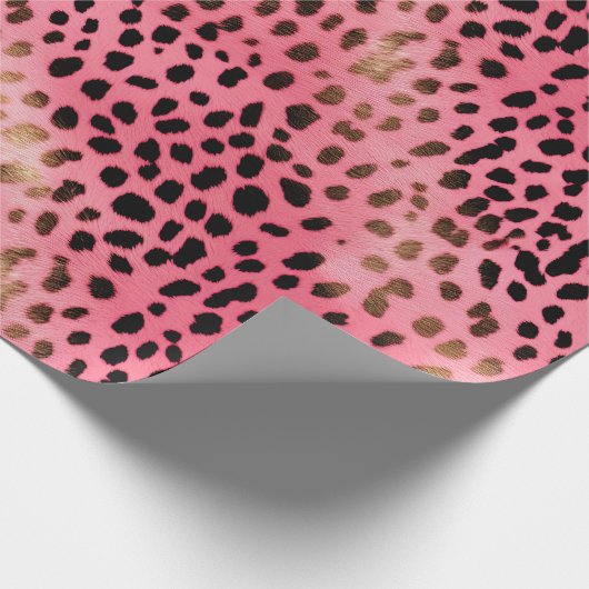 Rosa schwarzer Leopard Abstrakt Geschenkpapier (Ecke)