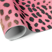 Rosa schwarzer Leopard Abstrakt Geschenkpapier (Rolleneckpunkt)