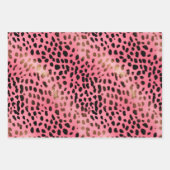 Rosa schwarzer Leopard Abstrakt Geschenkpapier Set (Vorderseite)