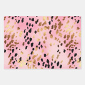 Rosa schwarzer Leopard Abstrakt Geschenkpapier Set (Vorderseite 3)