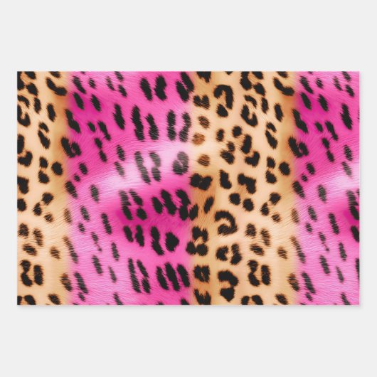 Rosa schwarzer Leopard Abstrakt Geschenkpapier Set (Vorderseite 2)