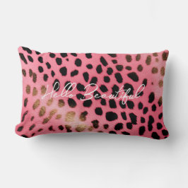 Rosa schwarzer Leopard Abstrakt Lendenkissen