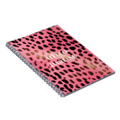 Rosa schwarzer Leopard Abstrakt Notizblock (Rechte Seite)