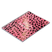Rosa schwarzer Leopard Abstrakt Notizblock (Linke Seite)