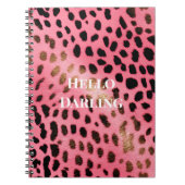 Rosa schwarzer Leopard Abstrakt Notizblock (Vorderseite)