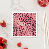 Rosa schwarzer Leopard Abstrakt Serviette (Beispiel)