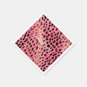 Rosa schwarzer Leopard Abstrakt Serviette (Ecke)