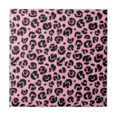 Rosa schwarzer Leopard-Druck Fliese (Vorderseite)