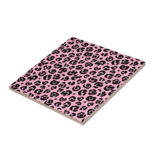 Rosa schwarzer Leopard-Druck Fliese (Seite)