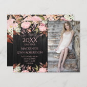 Rosa Schwarzer Stall Foto Abschluss Ankündigung (Vorne/Hinten)