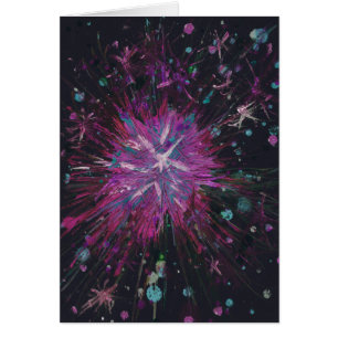 Rosa Schwarzer Sternenexplosion Abstraktes Kunst A