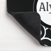 Rosa schwarzer Strudel punktiert personalisiertes Mousepad (Ecke)