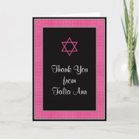 Rosa schwarzer Tupfen-Schläger Mitzvah danken