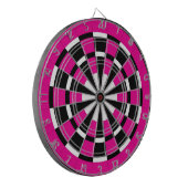 Rosa schwarzer u. weißer Dartboard Dartscheibe (Vorderseite Links)