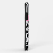 Rosa, schwarzer, weißer gestreifter Damast iPhone Case-Mate iPhone Hülle (Hinten/Rechts)