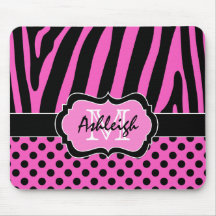 Rosa, schwarzer, weißer Zebra-Streifen u. Punkte