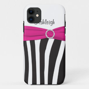 Rosa, schwarzer, weißer Zebra Striped iPhone 5 Case-Mate iPhone Hülle