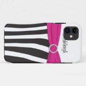 Rosa, schwarzer, weißer Zebra Striped iPhone 5 Case-Mate iPhone Hülle (Rückseite (Horizontal))