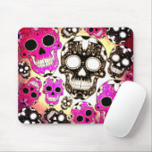 Rosa schwarzer Zucker-Schädelgrunge Mousepe Mousepad (Mit Mouse)