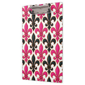 Rosa-schwarzes Barock-Lilienmuster-Design  Klemmbrett (Links)