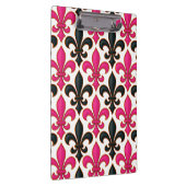 Rosa-schwarzes Barock-Lilienmuster-Design  Klemmbrett (Rechts)