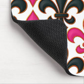 Rosa-schwarzes Barock-Lilienmuster-Design Mousepad (Ecke)