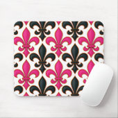 Rosa-schwarzes Barock-Lilienmuster-Design Mousepad (Mit Mouse)