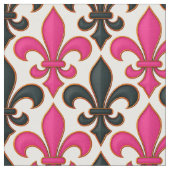 Rosa schwarzes Barock-Lilienmuster-Design  Stoff (Nahaufnahme)