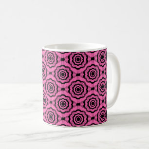 Rosa schwarzes Blumen nahtloses Muster Kaffeetasse