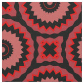 Rosa Schwarzes Boho Ethnic Geometric Muster Stoff (Nahaufnahme)