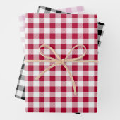 Rosa Schwarzes Buffalo Kariert Nahtlos kariert Geschenkpapier Set (Beispiel)