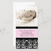 Rosa Schwarzes danken Ihnen Dankeskarte (Vorne/Hinten)