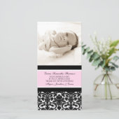 Rosa Schwarzes danken Ihnen Dankeskarte (Stehend Vorderseite)