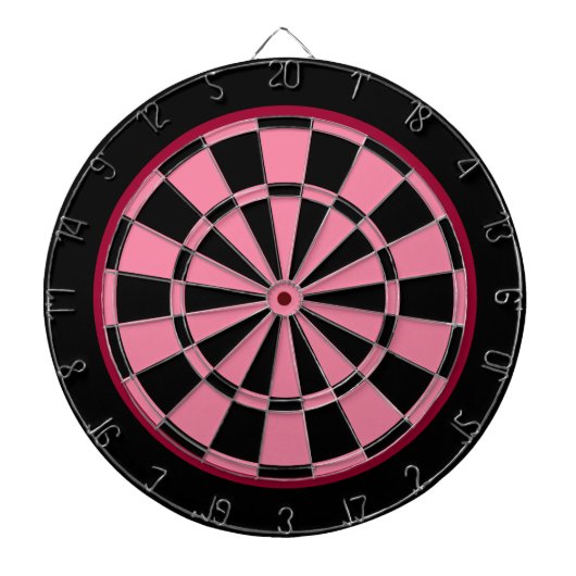 Rosa-schwarzes Design mit schwarzer und dünner mar Dartscheibe (vorne)