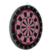 Rosa-schwarzes Design mit schwarzer und dünner mar Dartscheibe (Vorderseite Links)