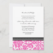 Rosa Schwarzes Foto Hochzeitstag Erneuerbare Einla Einladung (Rückseite)