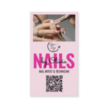 Rosa-schwarzes Foto-QR-Code-Logo Nagelstudio