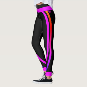 Rosa-schwarzes geometrisches Design modernes Muste Leggings