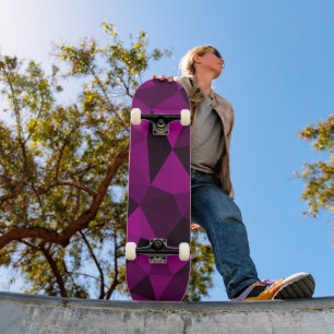 Rosa-schwarzes geometrisches Maschenmuster Skateboard