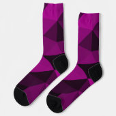 Rosa-schwarzes geometrisches Maschenmuster Socken (Linkes Detail)