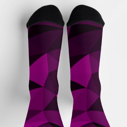 Rosa-schwarzes geometrisches Maschenmuster Socken (Oben)