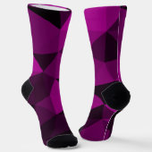 Rosa-schwarzes geometrisches Maschenmuster Socken (Gewinkelt)