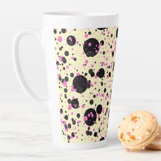 Rosa & schwarzes Glamour-Punkte-Muster Milchtasse (Beispiel)