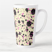 Rosa & schwarzes Glamour-Punkte-Muster Milchtasse (Rechts)