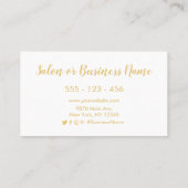 Rosa Schwarzes Gold Foil Salon Loyalität Karte (Rückseite)