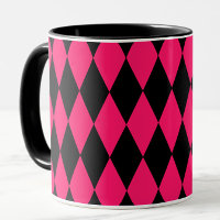Rosa schwarzes Harlekin-Diamantenkaro-Design