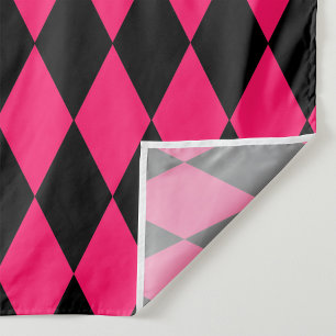 Rosa schwarzes Harlekin-Diamantenkontrollmuster-De Wandteppich