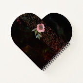 Rosa schwarzes Herz Notizblock (Rückseite)